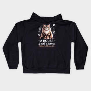 Russian Longhair Cat Sunshine Siberian Forest Cat Kids Hoodie